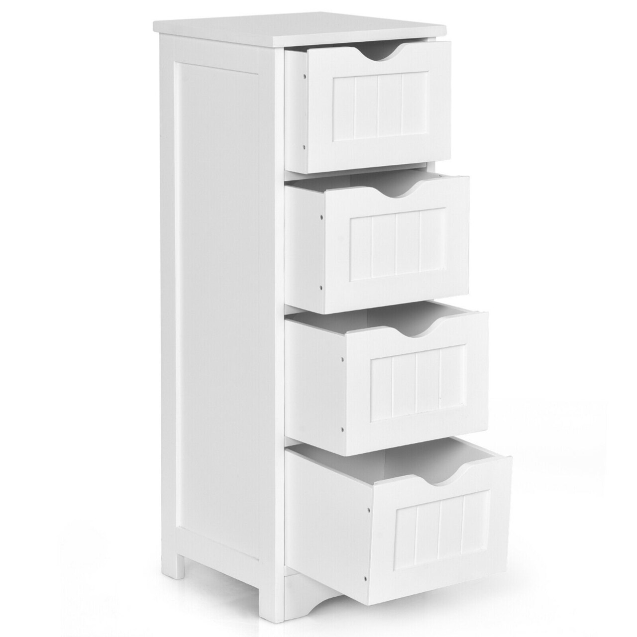Bathroom Storage Cabinets Free Standing with 4 Drawers White for